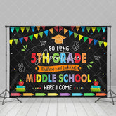 Aperturee - Aperturee Colorful Look Out Middle School Cheers Grad Backdrop
